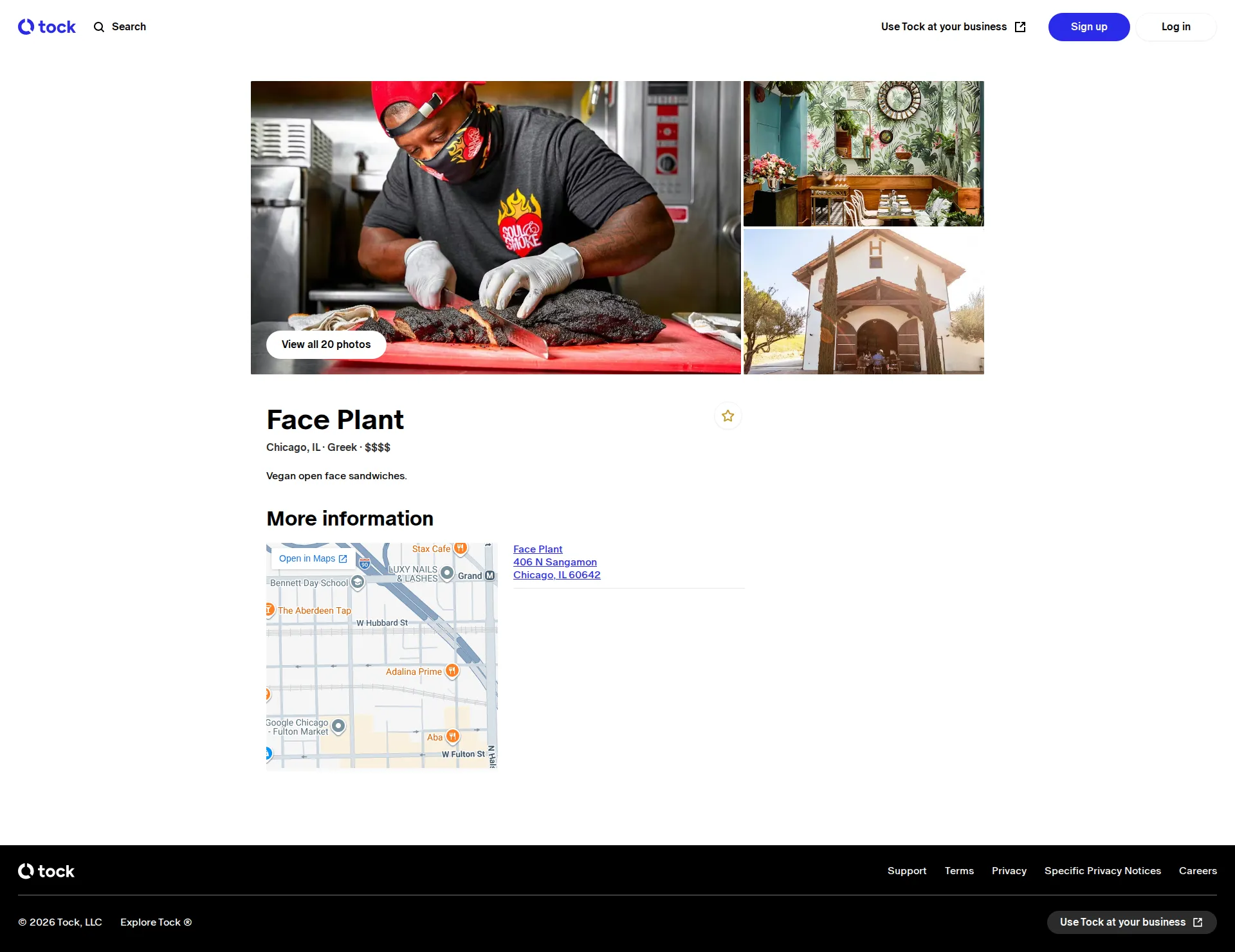 Tock pricing page screenshot