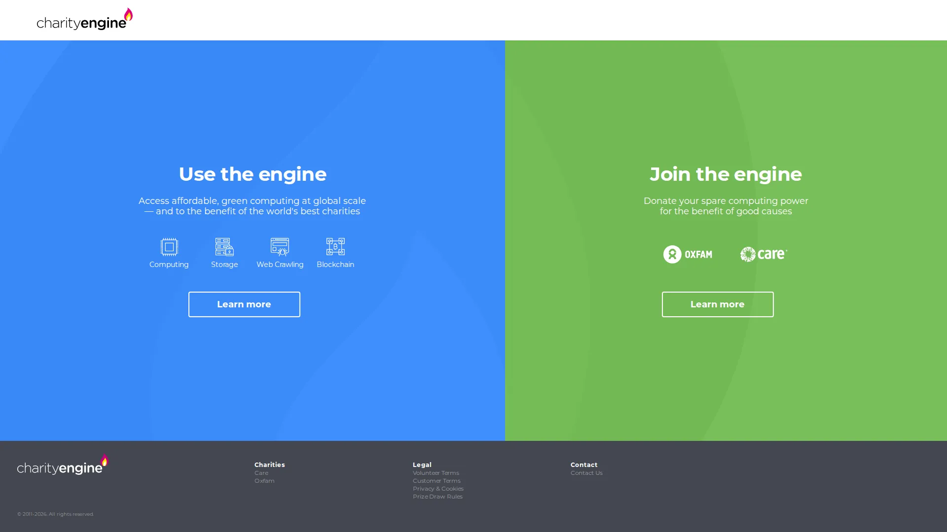 CharityEngine pricing page screenshot
