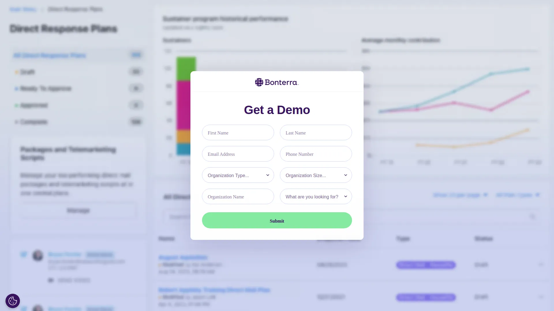 EveryAction pricing page screenshot