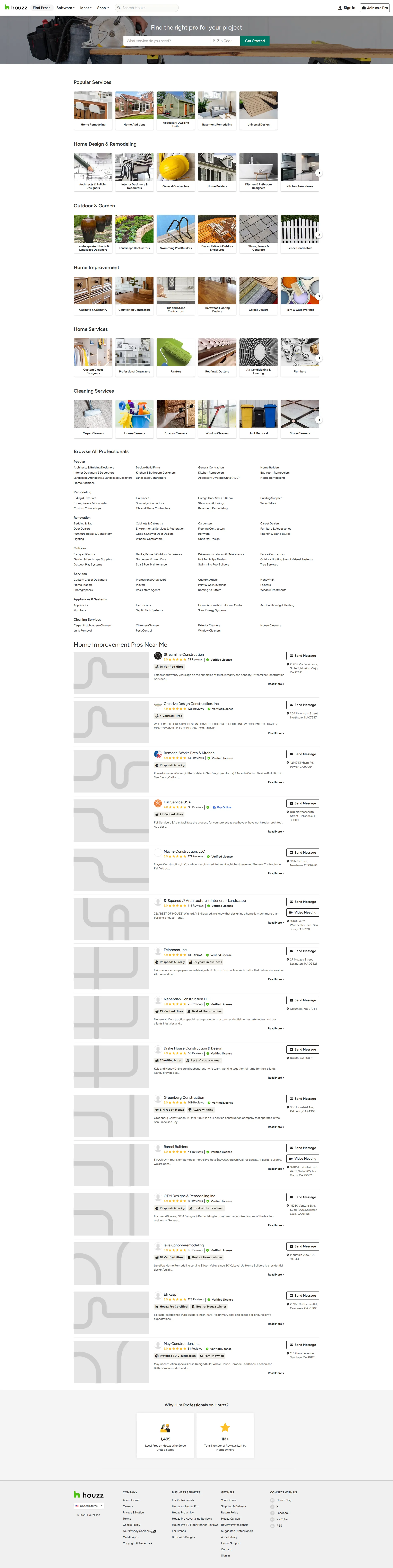 Houzz Pro pricing page screenshot