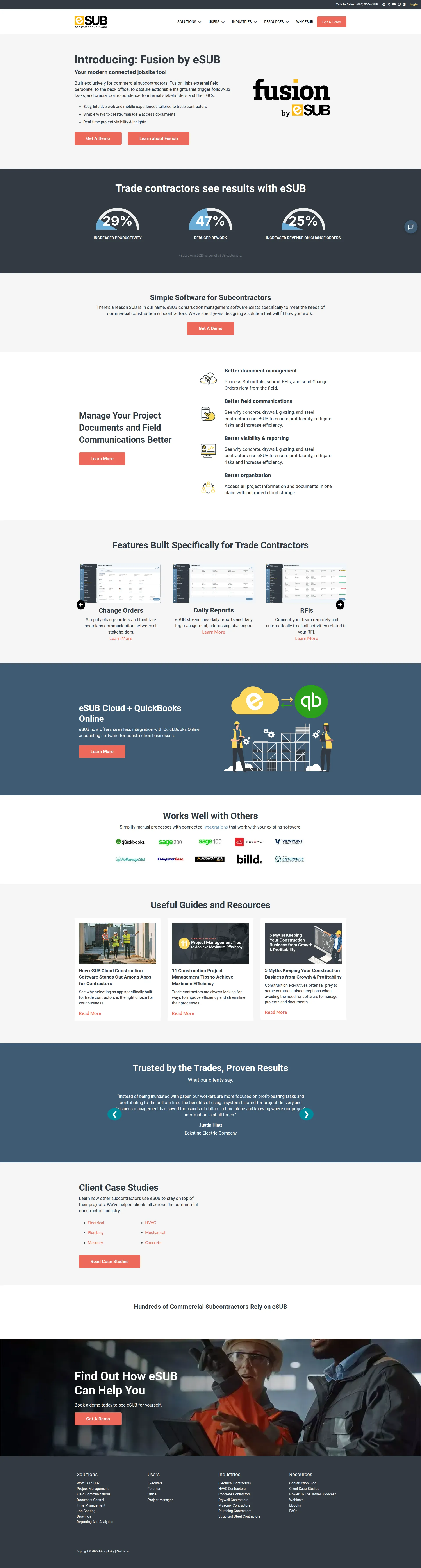 eSUB pricing page screenshot