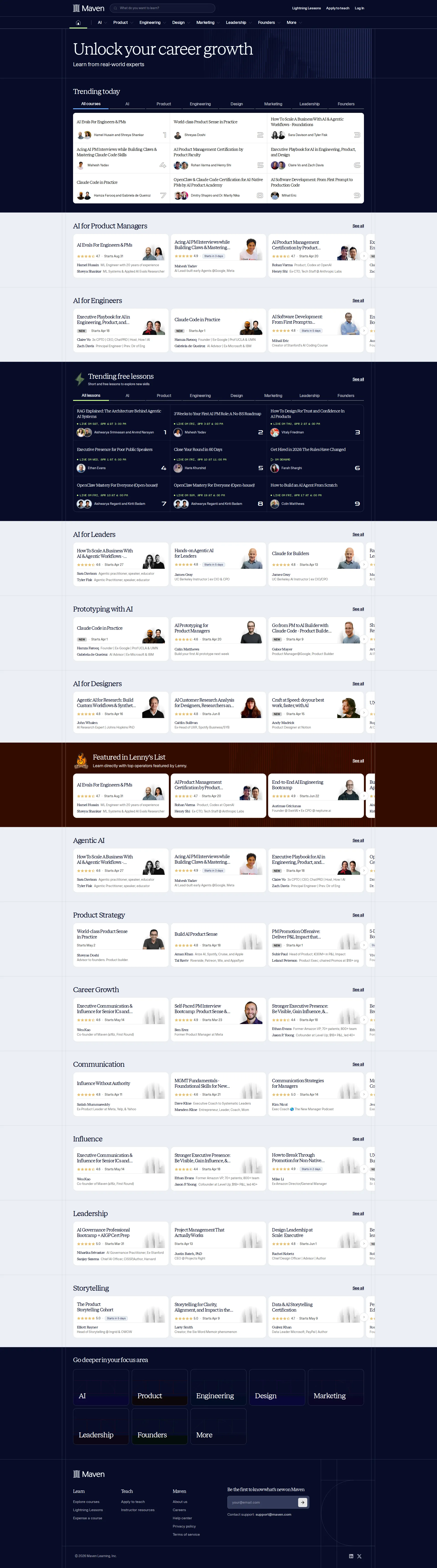 Maven pricing page screenshot