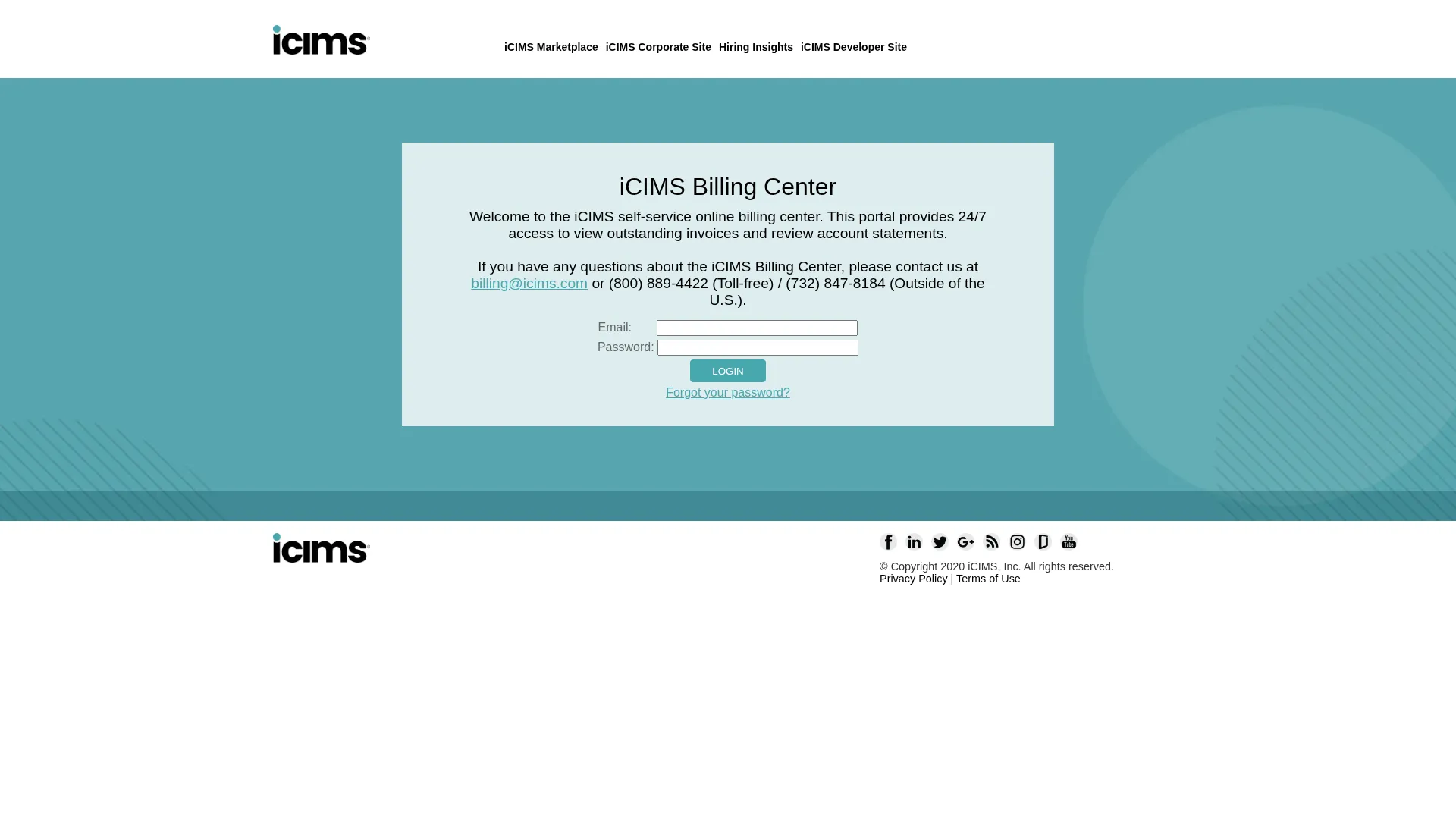 iCIMS pricing page screenshot